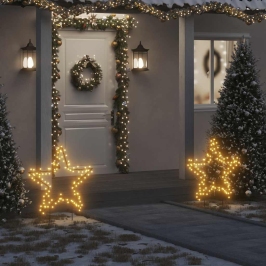 Estrella de luz decorativa Navidad con estacas 115 LED 85 cm