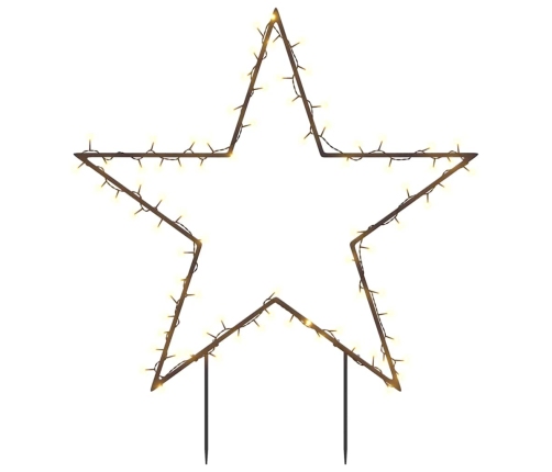 Estrella de luz decorativa Navidad con estacas 80 LED 60 cm