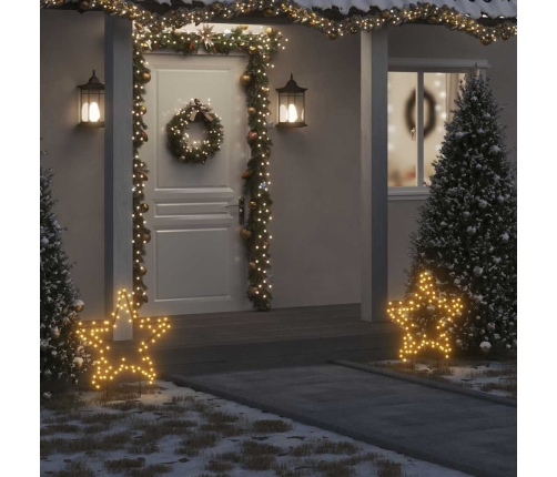 Estrella de luz decorativa Navidad con estacas 80 LED 60 cm