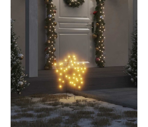 Estrella de luz decorativa Navidad con estacas 50 LED 29 cm