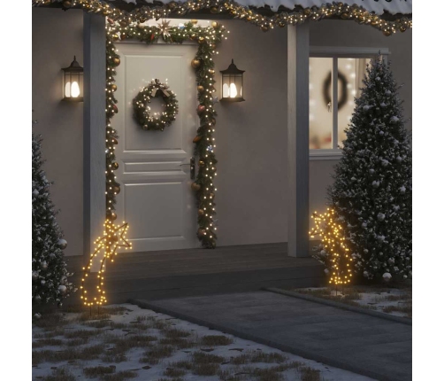 Estrella fugaz de luces Navidad con estacas 80 LED 62 cm