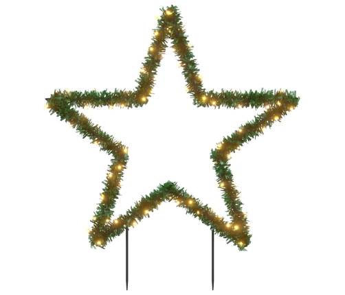 Estrella de luz decorativa Navidad con estacas 80 LED 60 cm