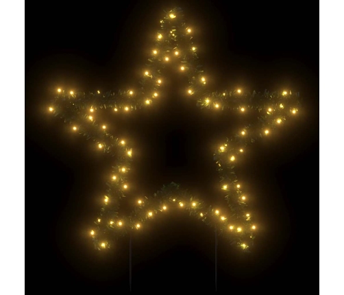 Estrella de luz decorativa Navidad con estacas 80 LED 60 cm