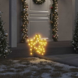 Estrella de luz decorativa Navidad con estacas 50 LED 29 cm