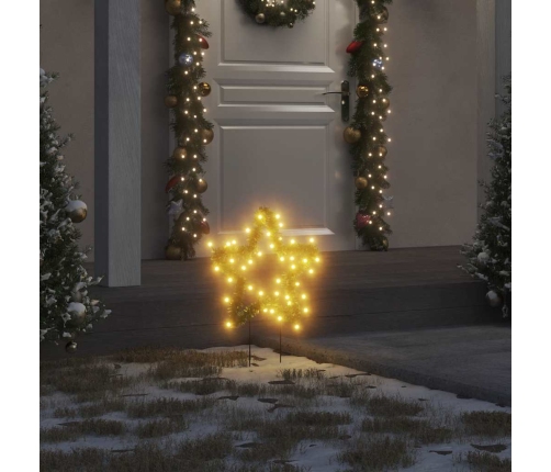 Estrella de luz decorativa Navidad con estacas 50 LED 29 cm