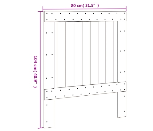 Cabecero de cama madera maciza de pino 80x104 cm