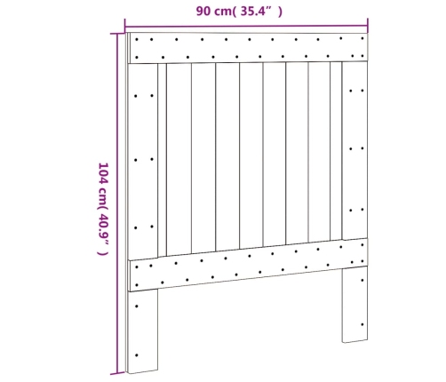 Cabecero de madera maciza de pino 90x104 cm