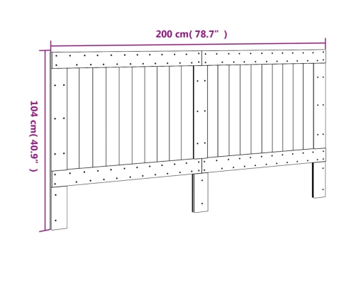 Cabecero de madera maciza de pino 200x104 cm