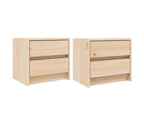 vidaXL Mesitas de noche 2 uds madera maciza de pino 40x31x35,5 cm