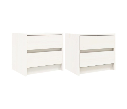 Mesitas de noche 2 uds madera maciza pino blanco 40x31x35,5 cm