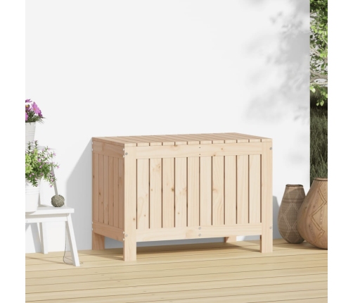 Caja de almacenaje jardín madera maciza de pino 76x42,5x54 cm