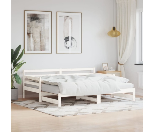 Sofá cama nido madera maciza de pino blanco 90x200 cm