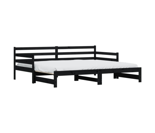 Sofá cama nido madera maciza de pino negro 90x200 cm