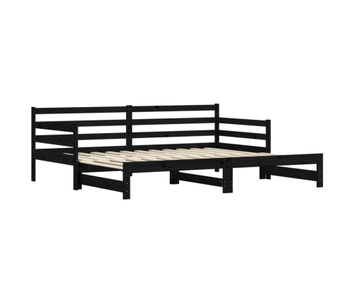 Sofá cama nido madera maciza de pino negro 90x200 cm