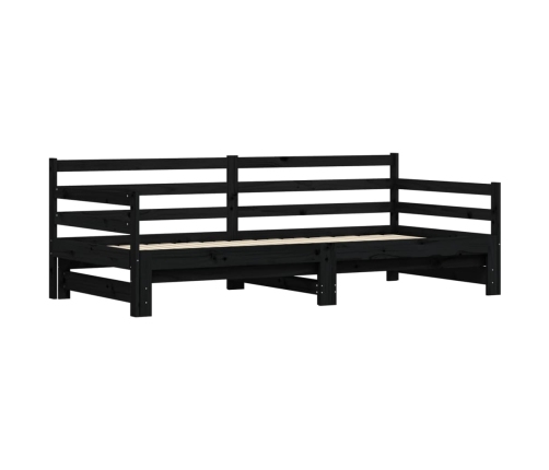 Sofá cama nido madera maciza de pino negro 90x200 cm