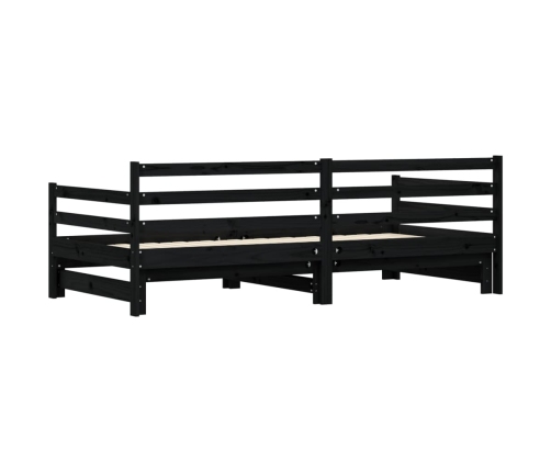 Sofá cama nido madera maciza de pino negro 90x200 cm