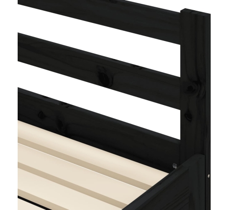 Sofá cama nido madera maciza de pino negro 90x200 cm