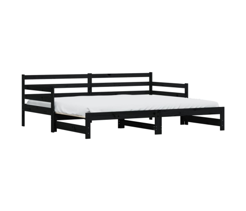 Sofá cama nido madera maciza de pino negro 90x190 cm