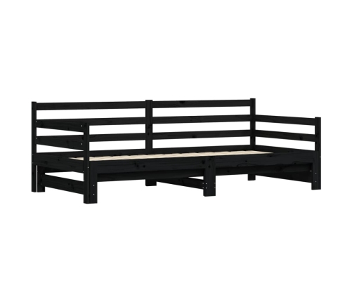 Sofá cama nido madera maciza de pino negro 90x190 cm