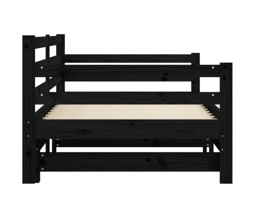 Sofá cama nido madera maciza de pino negro 90x190 cm