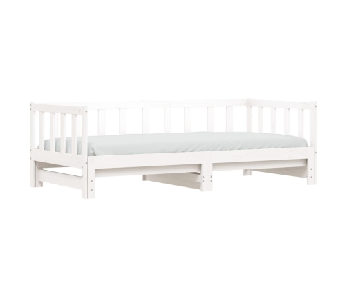 vidaXL Sofá cama nido madera maciza de pino blanco 90x200 cm