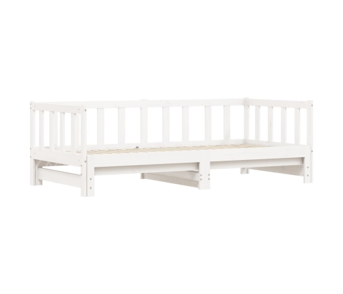 vidaXL Sofá cama nido madera maciza de pino blanco 90x200 cm