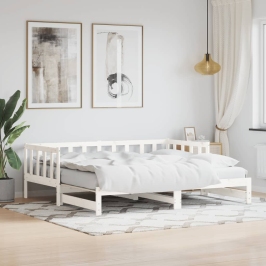 Sofá cama nido madera maciza de pino blanco 90x200 cm