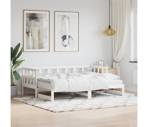 Sofá cama nido madera maciza de pino blanco 80x200 cm