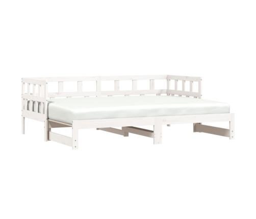 Sofá cama nido sin colchón madera maciza blanco 90x190 cm