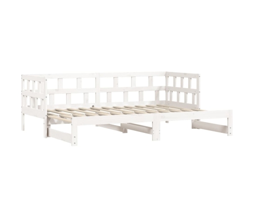 Sofá cama nido sin colchón madera maciza blanco 90x190 cm