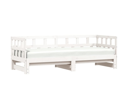 Sofá cama nido sin colchón madera maciza blanco 90x190 cm