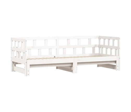 Sofá cama nido sin colchón madera maciza blanco 90x190 cm