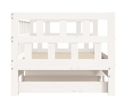 Sofá cama nido sin colchón madera maciza blanco 90x190 cm