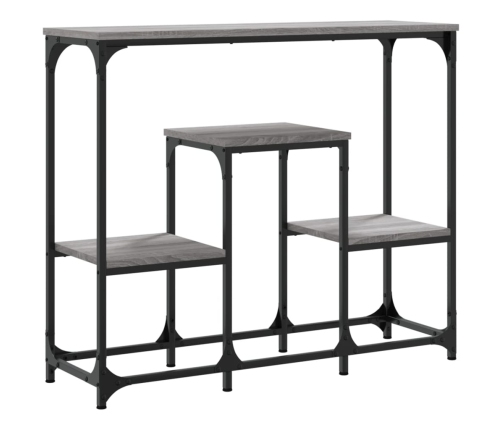 Mesa consola madera de ingeniería gris Sonoma 89,5x28x76 cm