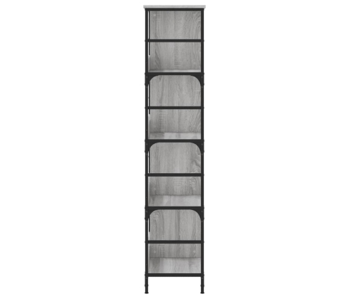 Estantería de madera de ingeniería gris Sonoma 78,5x33x153 cm