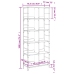 Estantería de madera de ingeniería negra 78,5x33x188,5 cm