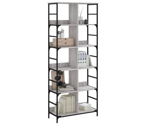 Estantería de madera de ingeniería gris Sonoma 78,5x33x188,5 cm