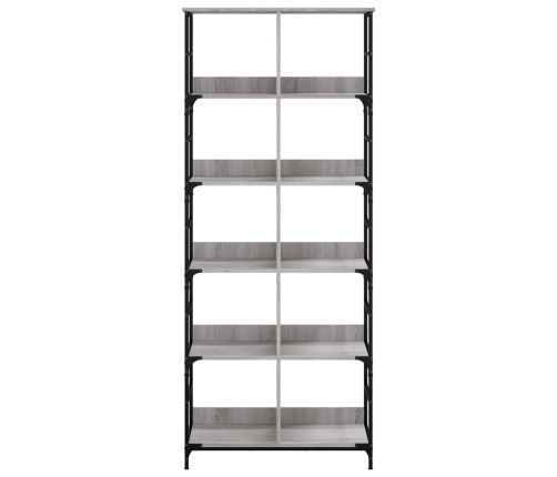 Estantería de madera de ingeniería gris Sonoma 78,5x33x188,5 cm