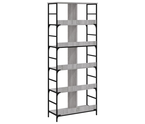 Estantería de madera de ingeniería gris Sonoma 78,5x33x188,5 cm