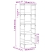 Estantería de madera de ingeniería negra 50x33x153 cm