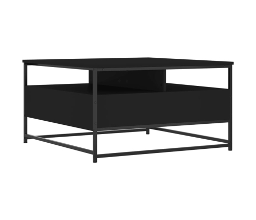 Mesa de centro madera de ingeniería negro 80x80x45 cm