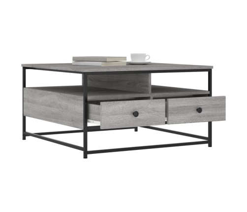 Mesa de centro madera de ingeniería gris Sonoma 80x80x45 cm