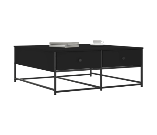 Mesa de centro madera de ingeniería negro 100x99x40 cm