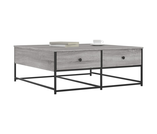 Mesa de centro madera de ingeniería gris Sonoma 100x99x40 cm