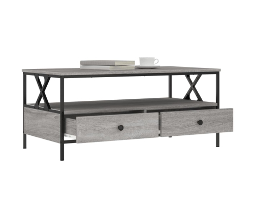 Mesa de centro madera de ingeniería gris Sonoma 100x51x45 cm