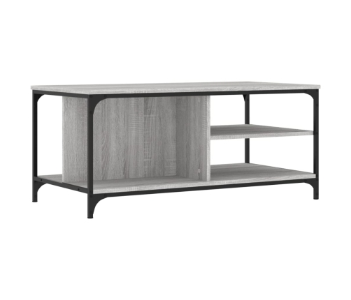 Mesa de centro madera contrachapada gris Sonoma 100x50x45 cm