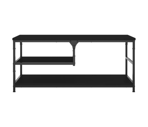 Mesa de centro madera de ingeniería negro 90x49x40 cm