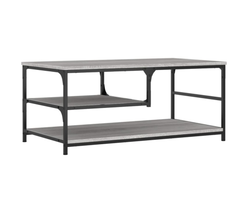 Mesa de centro madera contrachapada gris Sonoma 90x49x40 cm