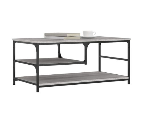 Mesa de centro madera contrachapada gris Sonoma 90x49x40 cm