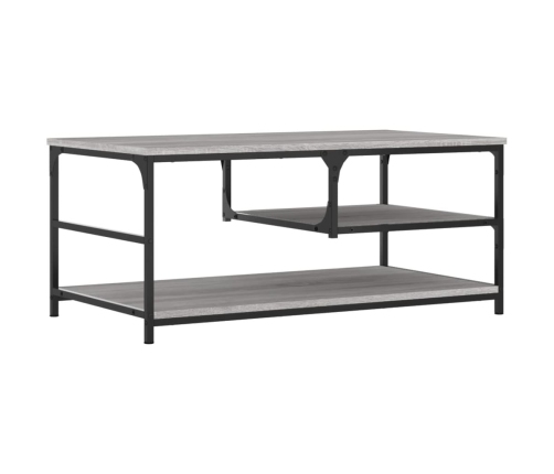 Mesa de centro madera contrachapada gris Sonoma 90x49x40 cm